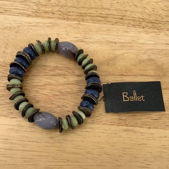 Ballet Multicolor Beaded Stretch Cuff Bracelet Fashion Jewelry - Picture 1 of 6